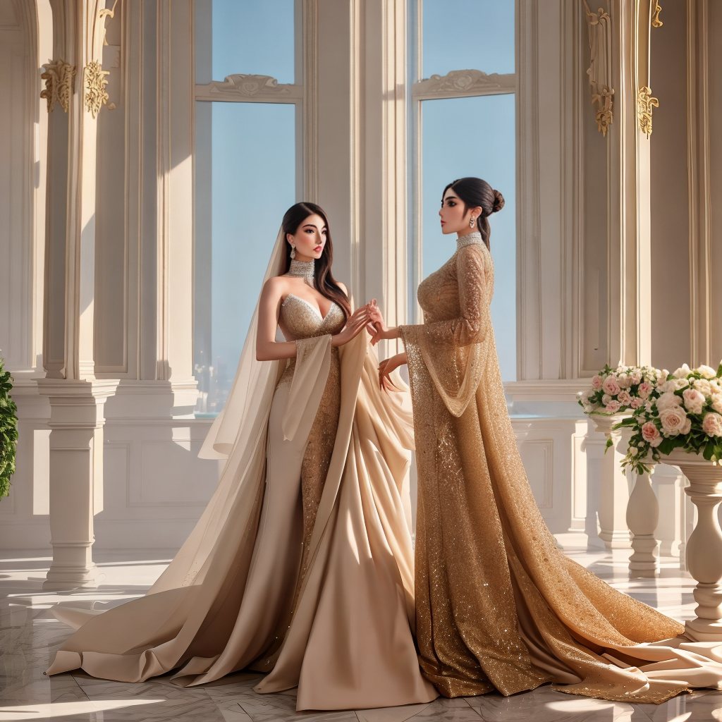 a full view of a billion dollar condo suite in dubai, elegant, modern