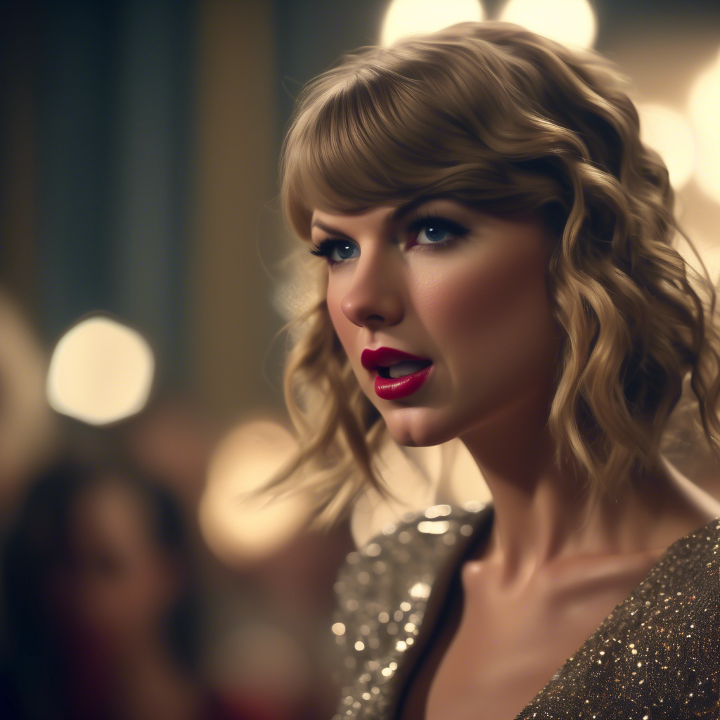 Taylor swift movie scene, insanely detailed, elegant, beautiful, exotic, revealing, appealing, attractive, hyper-realistic, super detailed, popular