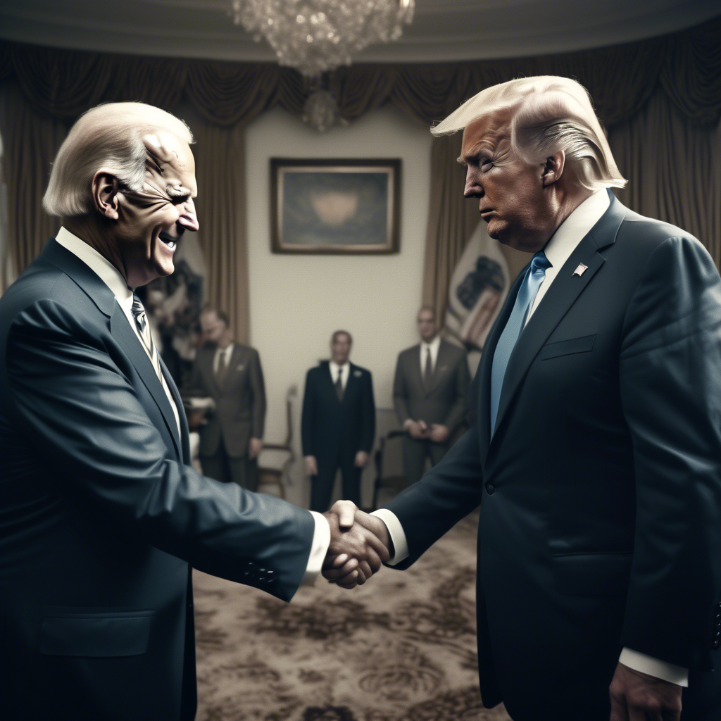 donald trump shaking hands with joe biden 8k