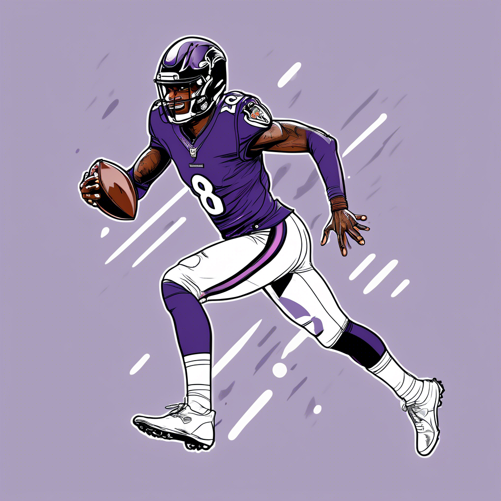nfl player lamar jackson jersey #8 winning the superbowl championship throwing a long hail mary