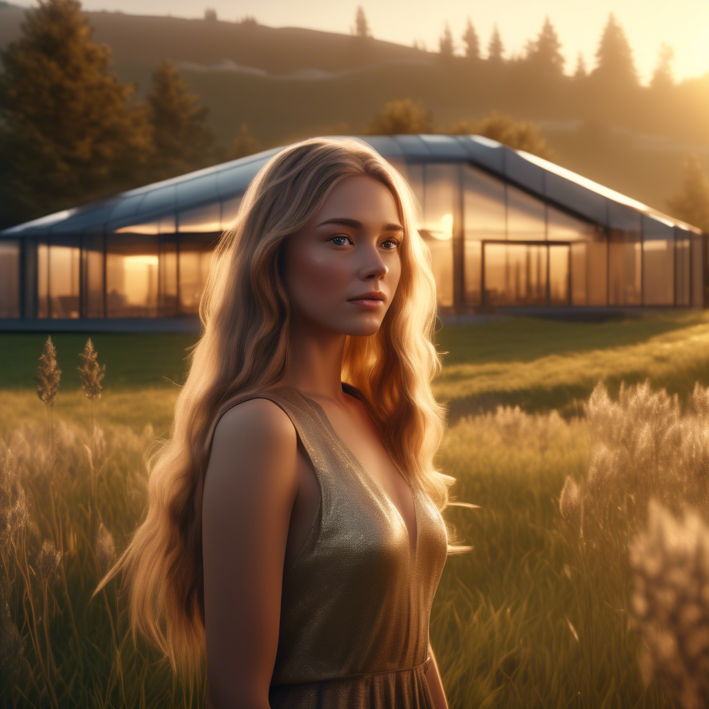 A beautiful girl with long flowing hair, standing in a meadow during golden hour, the sunlight softly illuminating her face, captured with a 4K ultra-wide lens, shallow depth of field, and cinematic color grading. A modern glass house with sleek architecture, sitting atop a misty hill during early morning, captured in 4K with dramatic lighting and a wide-angle lens. A cat and dog lying side by side on a green lawn, with colorful flowers in the background, captured in 8K using a macro lens for detailed fur textures. A roaring lion with an abstract watercolor effect, blending vivid red, orange, and blue hues, captured in 4K with sharp details and a surreal art style.
