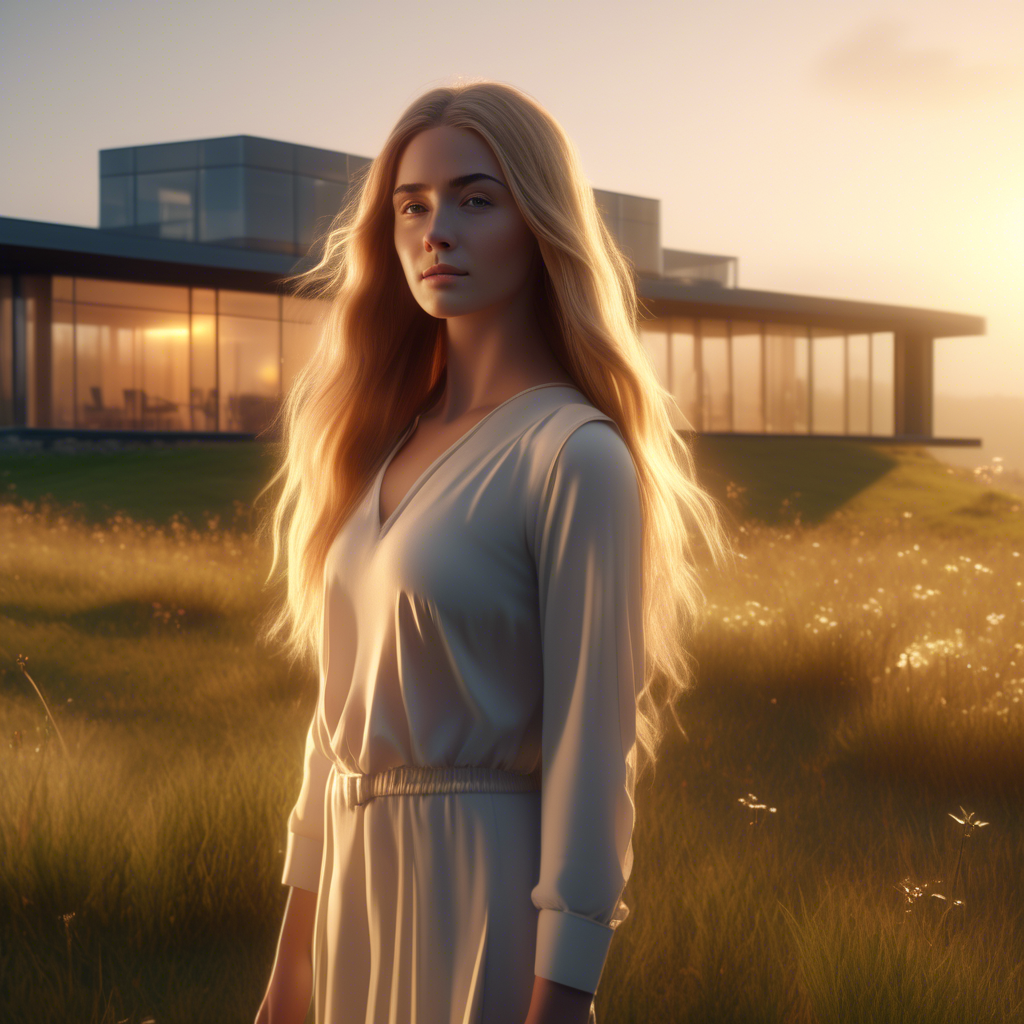 A beautiful girl with long flowing hair, standing in a meadow during golden hour, the sunlight softly illuminating her face, captured with a 4K ultra-wide lens, shallow depth of field, and cinematic color grading. A modern glass house with sleek architecture, sitting atop a misty hill during early morning, captured in 4K with dramatic lighting and a wide-angle lens. A cat and dog lying side by side on a green lawn, with colorful flowers in the background, captured in 8K using a macro lens for detailed fur textures. A roaring lion with an abstract watercolor effect, blending vivid red, orange, and blue hues, captured in 4K with sharp details and a surreal art style.